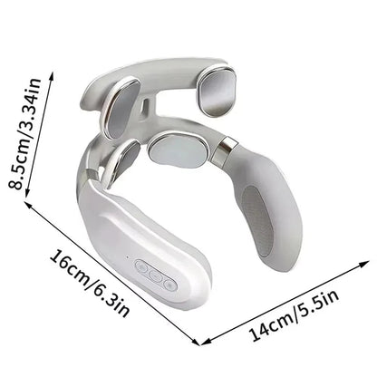 Heated Neck & Spine Massager – 4D Head Relief with Vibration, Heat & Breathing Light